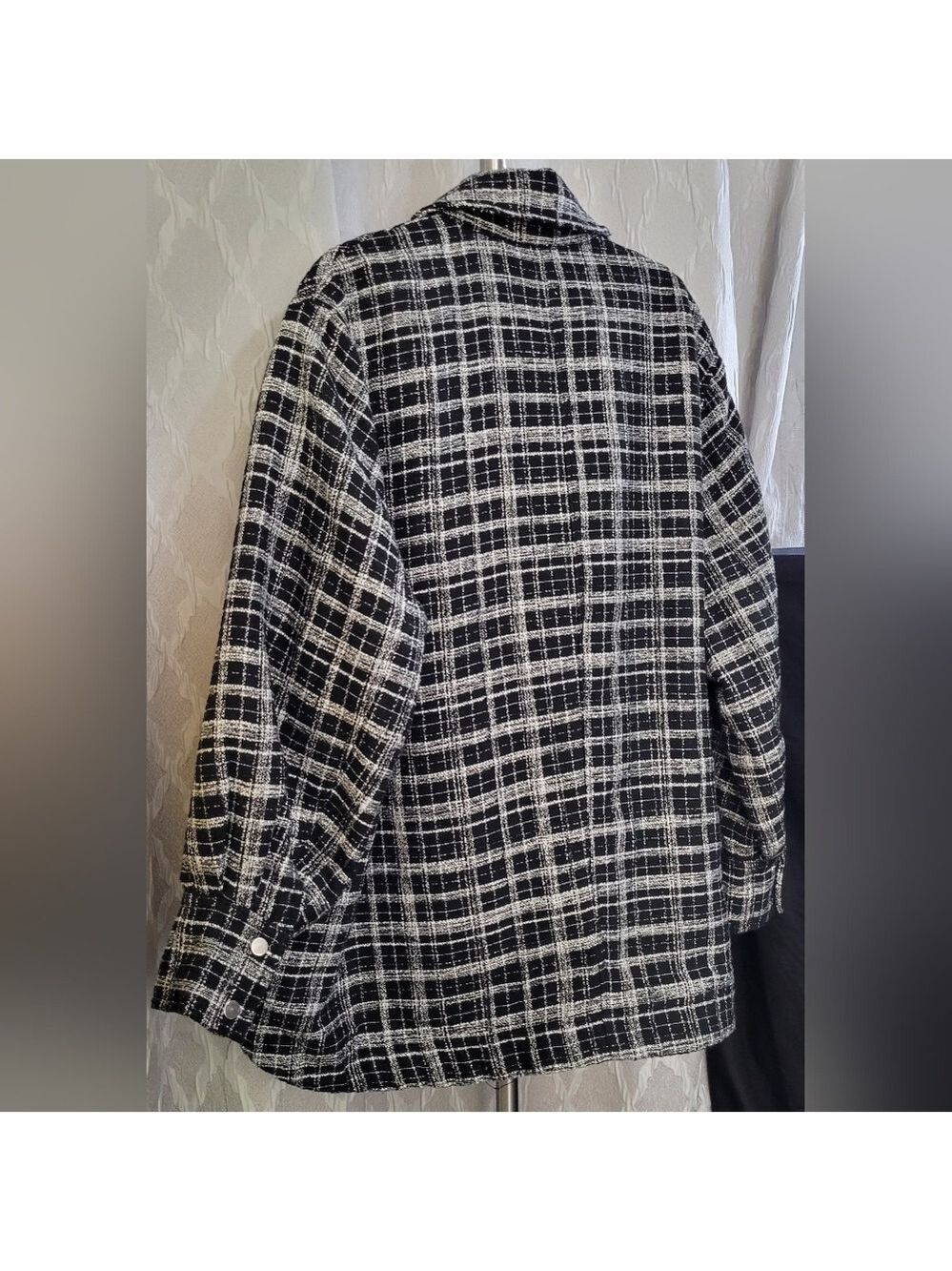 H&M | Black Checked Jacquard Weave Jacket - Picture 9 of 14